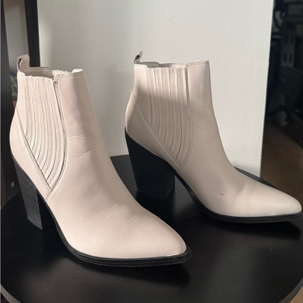 Marc Fisher Cream Ankle Boots